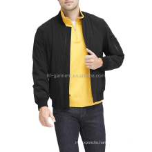 Wholesale Black Men's  Sports Jackets Four-way Stretch Waterproof Custom Bomber Jacket